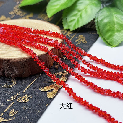 about 85/125pcs Irregular irregularly-shaped triangular faceted diamonds, colored crystal, glass, string beads, DIY bracelet, necklace, bead threading, loose bead, DIY decorative lighting accessory, bracelet, necklace, earrings, accessory materials