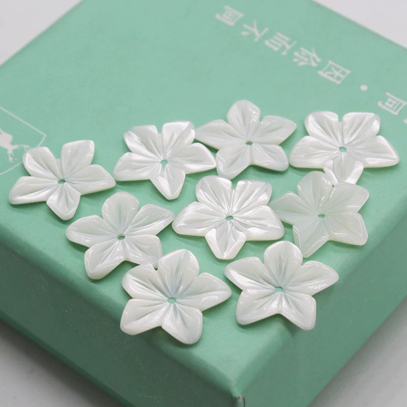 X2426 15/18/20mm mother-of-pearl powder shell five-petal cherry blossom DIY handmade bracelet, necklace, hairpin, hair accessory, clothing accessory, jewelry component material
