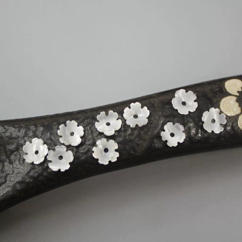 X2424 One Flower 6mm Natural Mother of Pearl Flower Beads, White Pink Yellow Black Shell Carved Bowl Flower Charms for DIY Earrings Bracelet Necklace Jewelry Making