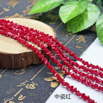 about 85/125pcs Irregular irregularly-shaped triangular faceted diamonds, colored crystal, glass, string beads, DIY bracelet, necklace, bead threading, loose bead, DIY decorative lighting accessory, bracelet, necklace, earrings, accessory materials