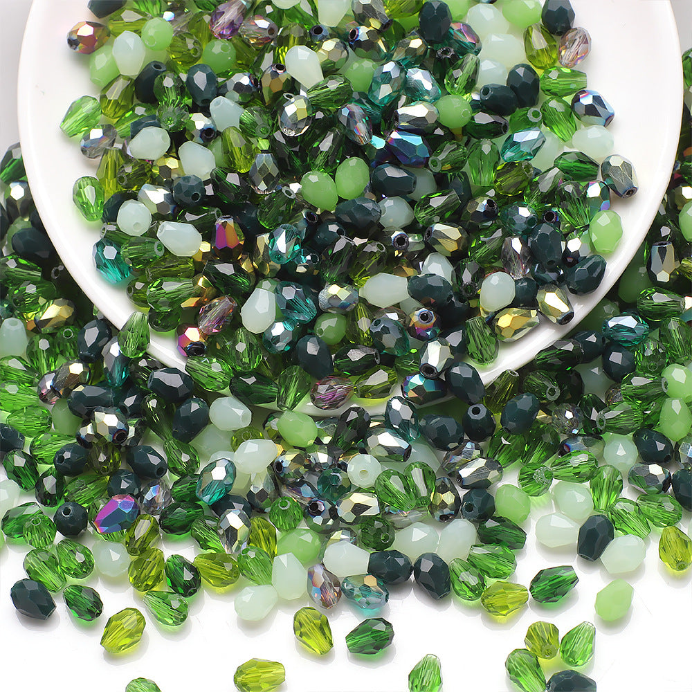 About 50pcs Medium‑Hole Teardrop Beads Color Assorted 6×8 Mesh Drop Glass Bead Strands, Loose Bulk Beads for DIY Bracelet, Necklace Craft Projects, Handmade Jewelry Decor Accessories