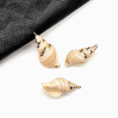 X2293 Natural sea shell with gold-gilded edges pendant for DIY handmade bracelet, necklace, earrings or other decorative accessories. Material: Natural sea shell