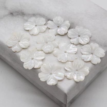 X2426 15/18/20mm mother-of-pearl powder shell five-petal cherry blossom DIY handmade bracelet, necklace, hairpin, hair accessory, clothing accessory, jewelry component material