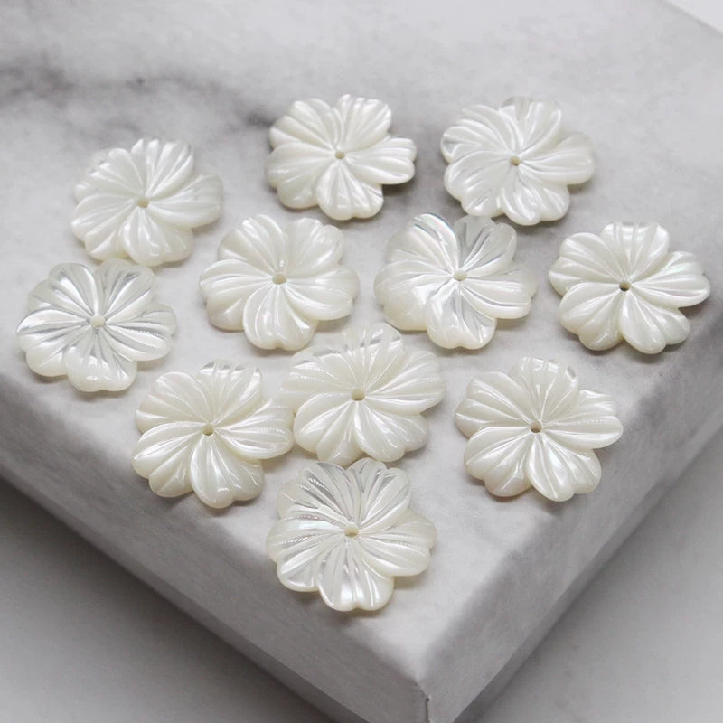 X2426 15/18/20mm mother-of-pearl powder shell five-petal cherry blossom DIY handmade bracelet, necklace, hairpin, hair accessory, clothing accessory, jewelry component material