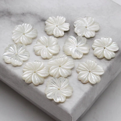 X2426 15/18/20mm mother-of-pearl powder shell five-petal cherry blossom DIY handmade bracelet, necklace, hairpin, hair accessory, clothing accessory, jewelry component material