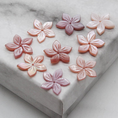X2426 15/18/20mm mother-of-pearl powder shell five-petal cherry blossom DIY handmade bracelet, necklace, hairpin, hair accessory, clothing accessory, jewelry component material