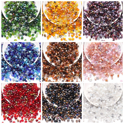 About 50pcs Medium‑Hole Teardrop Beads Color Assorted 6×8 Mesh Drop Glass Bead Strands, Loose Bulk Beads for DIY Bracelet, Necklace Craft Projects, Handmade Jewelry Decor Accessories