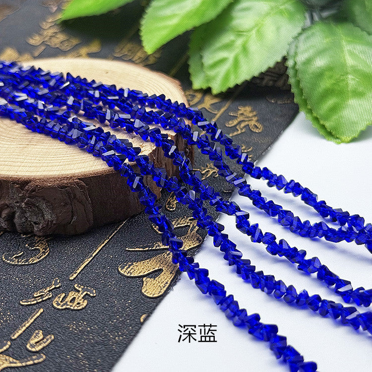 about 85/125pcs Irregular irregularly-shaped triangular faceted diamonds, colored crystal, glass, string beads, DIY bracelet, necklace, bead threading, loose bead, DIY decorative lighting accessory, bracelet, necklace, earrings, accessory materials