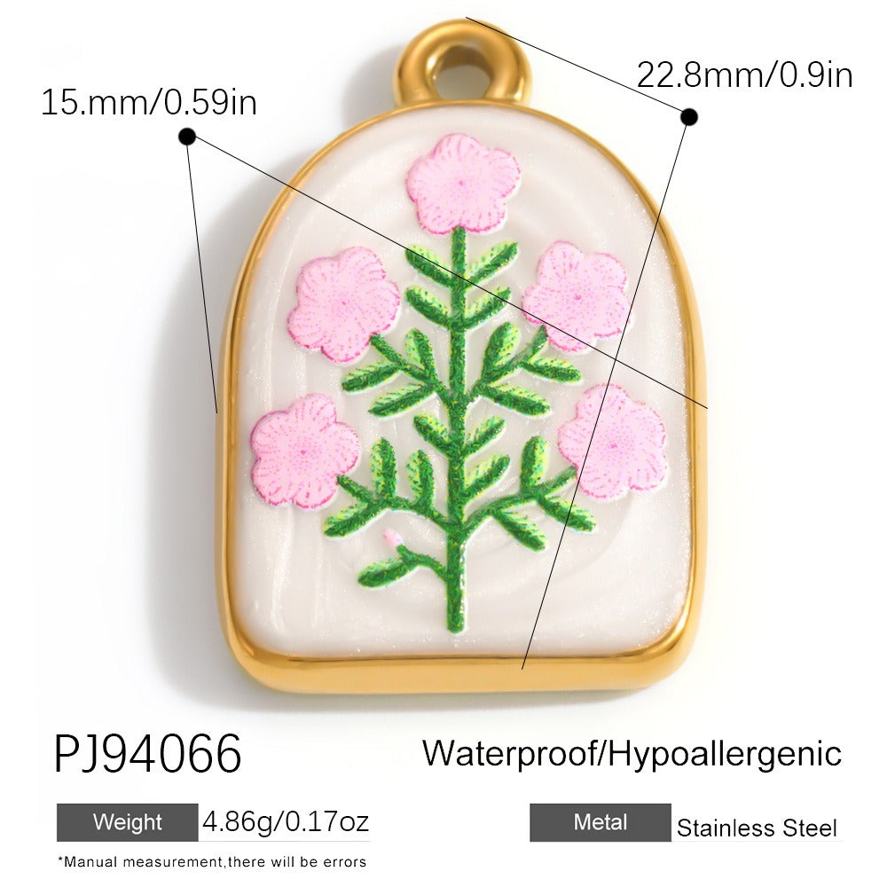 X2292  Stainless Steel Gold Plated Rose Wind Chime Strawberry Sunflower Daisy Cat Pendant, DIY Accessories for Bracelet Necklace Earrings