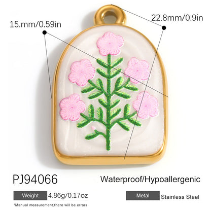 X2292  Stainless Steel Gold Plated Rose Wind Chime Strawberry Sunflower Daisy Cat Pendant, DIY Accessories for Bracelet Necklace Earrings