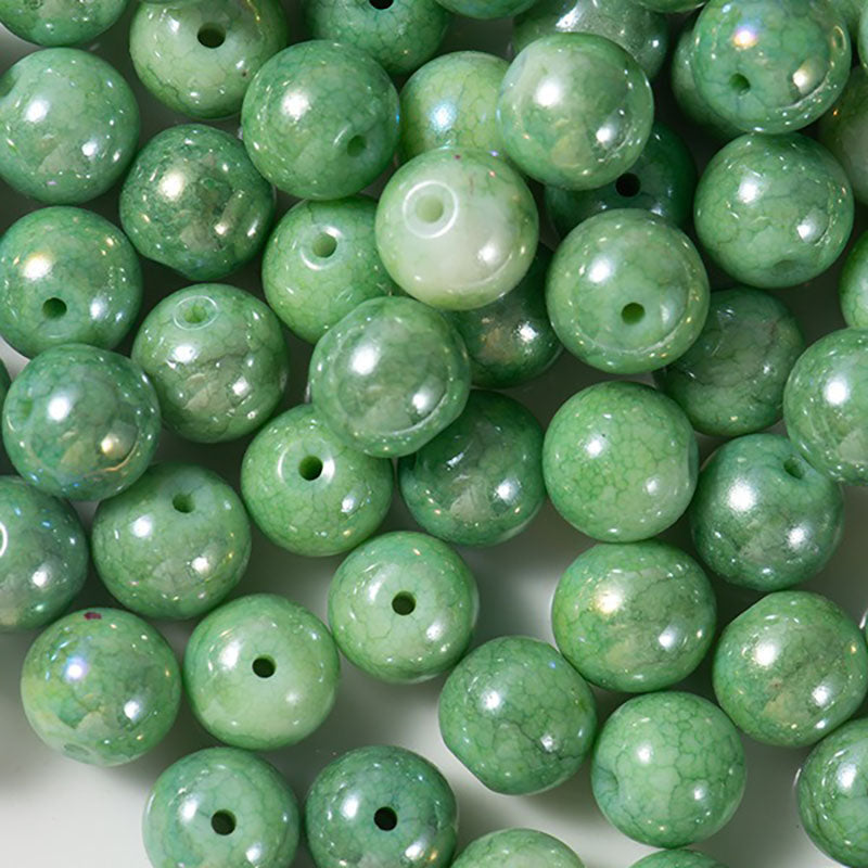 X2417 20Pcs Dragon Pattern Ice Cream Cracked Glass Beads 6/8/10mm Round Spacer Beads DIY Jewelry Making Charms