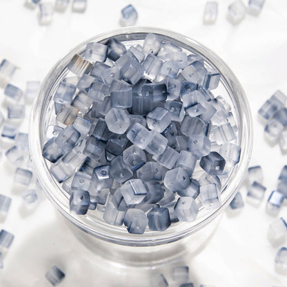 TK187 About 50pcs 7mm square sugar crystal clear glass beads, transparent matte beads, handcrafted DIY jewelry, handcrafted bracelet, necklace, earrings, accessory materials