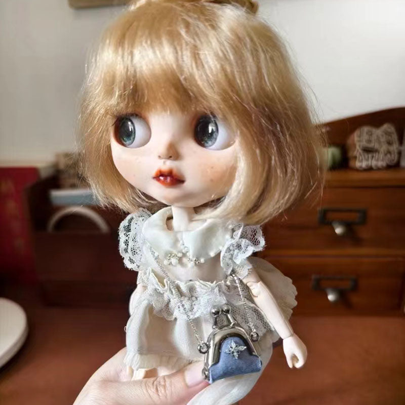 BJD580 30 Days Preorder Suitable for OB22, OB24, Suitable for OB22, OB24, BJD, Blythe, Azone doll | Handmade Faux Suede Vintage BJD Handbag, Custom Available, Original Classic Style, Worldwide Shipping