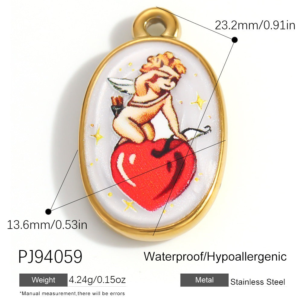 X2292  Stainless Steel Gold Plated Rose Wind Chime Strawberry Sunflower Daisy Cat Pendant, DIY Accessories for Bracelet Necklace Earrings