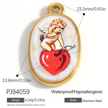 X2292  Stainless Steel Gold Plated Rose Wind Chime Strawberry Sunflower Daisy Cat Pendant, DIY Accessories for Bracelet Necklace Earrings