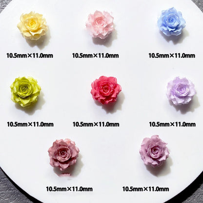 X2645 10Pcs 3D True‑Love Rose Solid Color Resin Soft Rubber Flowers, DIY Craft Materials for Ancient‑Style Hairpin, Hair Clip, Bracelet, Necklace, Earring & Nail Art Accessories