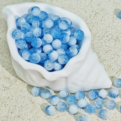 TK188 20Pcs Blue Tone Round Glass Beads(6/7/8/10mm Light Dark Blue), Aesthetic Loose Beads for DIY Bracelets Necklaces Earrings Handmade Jewelry Craft Supplies | 1 Listing Contains 20 Beads, Photos Are For Display Only