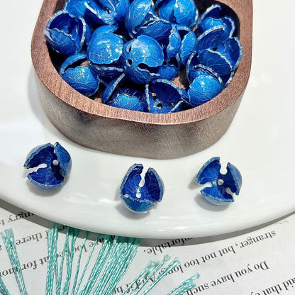 X2301 Resin Heat Shrink Bell Orchid Bud & Petal Charms, DIY Accessories for Bracelet Necklace Earring Making