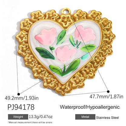 X2292  Stainless Steel Gold Plated Rose Wind Chime Strawberry Sunflower Daisy Cat Pendant, DIY Accessories for Bracelet Necklace Earrings