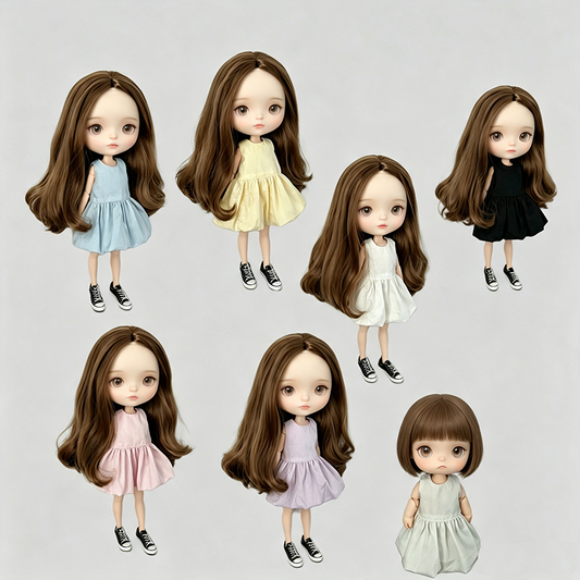TKA10 30 Days Pre-order Handmade Puff Bud Dress for 1/6 Fashion Dolls | Doll Clothes Compatible with Blythe, OB22, OB24, Azone, 1:6 Scale Doll Body