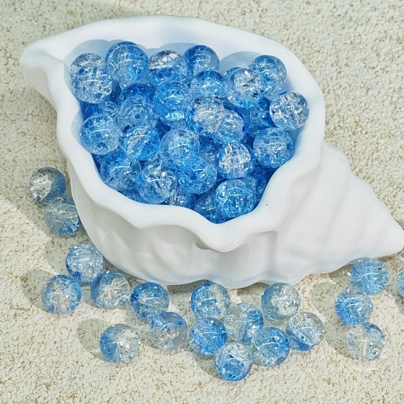 TK188 20Pcs Blue Tone Round Glass Beads(6/7/8/10mm Light Dark Blue), Aesthetic Loose Beads for DIY Bracelets Necklaces Earrings Handmade Jewelry Craft Supplies | 1 Listing Contains 20 Beads, Photos Are For Display Only