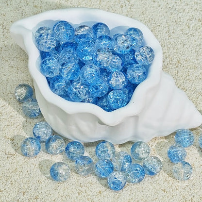TK188 20Pcs Blue Tone Round Glass Beads(6/7/8/10mm Light Dark Blue), Aesthetic Loose Beads for DIY Bracelets Necklaces Earrings Handmade Jewelry Craft Supplies | 1 Listing Contains 20 Beads, Photos Are For Display Only