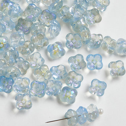 TK186 10pcs Osmanthus flower with holes, 10mm glass beads, handmade DIY jewelry, bracelet, necklace, earrings, accessories, material