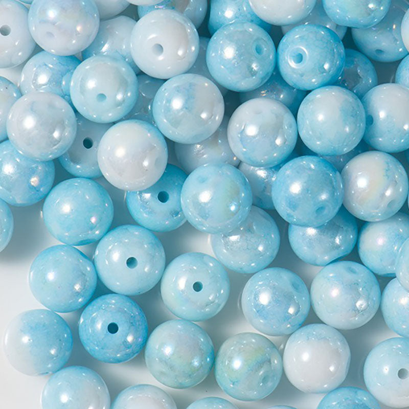 X2417 20Pcs Dragon Pattern Ice Cream Cracked Glass Beads 6/8/10mm Round Spacer Beads DIY Jewelry Making Charms