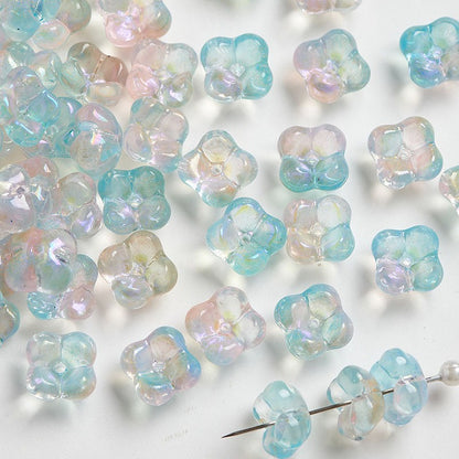 TK186 10pcs Osmanthus flower with holes, 10mm glass beads, handmade DIY jewelry, bracelet, necklace, earrings, accessories, material