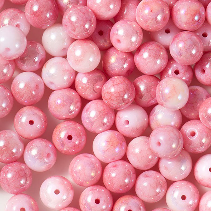 X2417 20Pcs Dragon Pattern Ice Cream Cracked Glass Beads 6/8/10mm Round Spacer Beads DIY Jewelry Making Charms