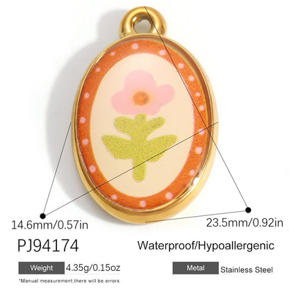 X2292  Stainless Steel Gold Plated Rose Wind Chime Strawberry Sunflower Daisy Cat Pendant, DIY Accessories for Bracelet Necklace Earrings