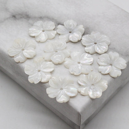 X2426 15/18/20mm mother-of-pearl powder shell five-petal cherry blossom DIY handmade bracelet, necklace, hairpin, hair accessory, clothing accessory, jewelry component material