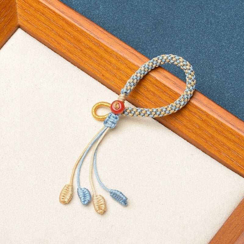 Hand‑Braided Corn Knot Semi‑Finished Cord, DIY Adjustable Keychain Cord, Car Hanging, Bag Charm, Wrist Lanyard for Hand‑Grip Ornaments