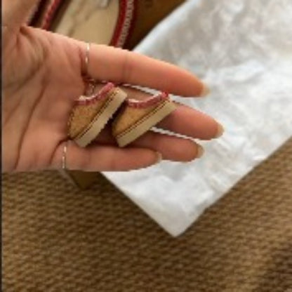 BJD613 20 Days Pre‑order  Handmade Patchwork Clay Fleece Lined Snow Slippers for Dolls, Wearable Classic Mini Shoes, Fits OB22, OB24, BJD, Blythe, Azone Dolls, Custom Available, Worldwide Shipping