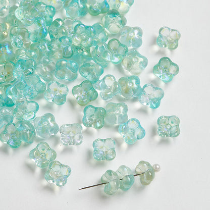 TK186 10pcs Osmanthus flower with holes, 10mm glass beads, handmade DIY jewelry, bracelet, necklace, earrings, accessories, material
