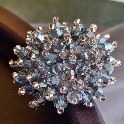 X2413 Hand Wrapped Crystal Glass Beaded Flower Brooch Core, DIY Craft Accessories Materials for Handmade Bracelet Necklace Earring Jewelry Making Supplies