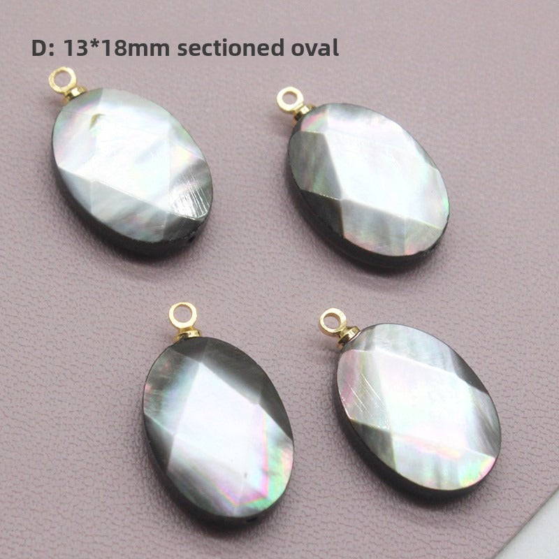 X2423 14K Gold Copper Plated Square & Heart Black Bezel Cut Pendant Charms, DIY Handmade Bracelet Necklace Earring Jewelry Making Accessories