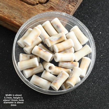 TK172 5Pcs Each pack contains 5 ceramic beads. Colorful High-Temperature Ceramic Bamboo Joint Tube Pearl Beads DIY Handmade Bracelet Necklace Earrings Jewelry Making Accessories Craft Supplies