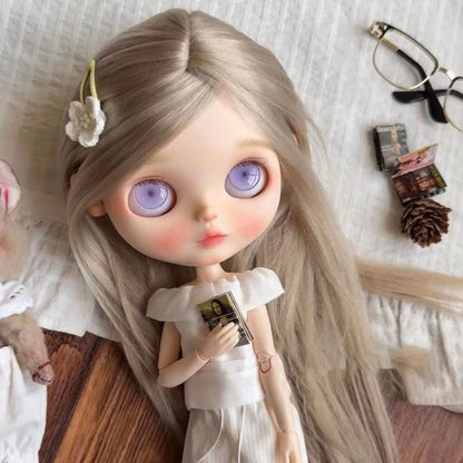 BJD608 15 Days Pre‑order  Handmade Princess Milk Brown Series Doll Wig, High Temperature Fiber Hair Blank, Suitable for OB22, OB24, BJD, Blythe, Azone Doll, Head Circumference 24.5-26.5cm, Customizable, Worldwide Shipping