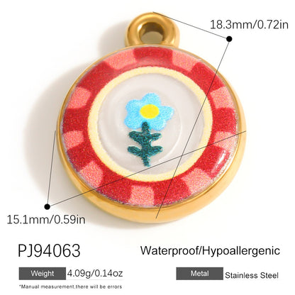 X2292  Stainless Steel Gold Plated Rose Wind Chime Strawberry Sunflower Daisy Cat Pendant, DIY Accessories for Bracelet Necklace Earrings