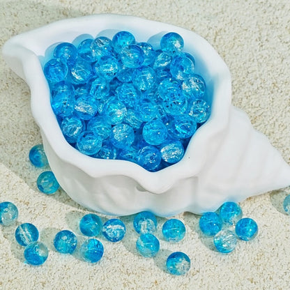 TK188 20Pcs Blue Tone Round Glass Beads(6/7/8/10mm Light Dark Blue), Aesthetic Loose Beads for DIY Bracelets Necklaces Earrings Handmade Jewelry Craft Supplies | 1 Listing Contains 20 Beads, Photos Are For Display Only