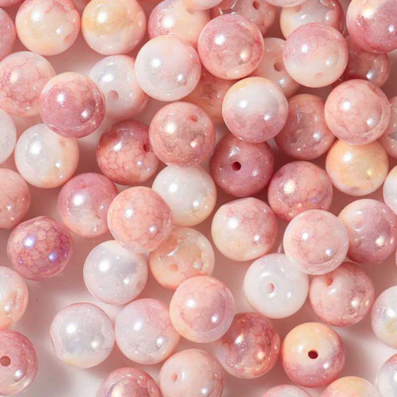 X2417 20Pcs Dragon Pattern Ice Cream Cracked Glass Beads 6/8/10mm Round Spacer Beads DIY Jewelry Making Charms