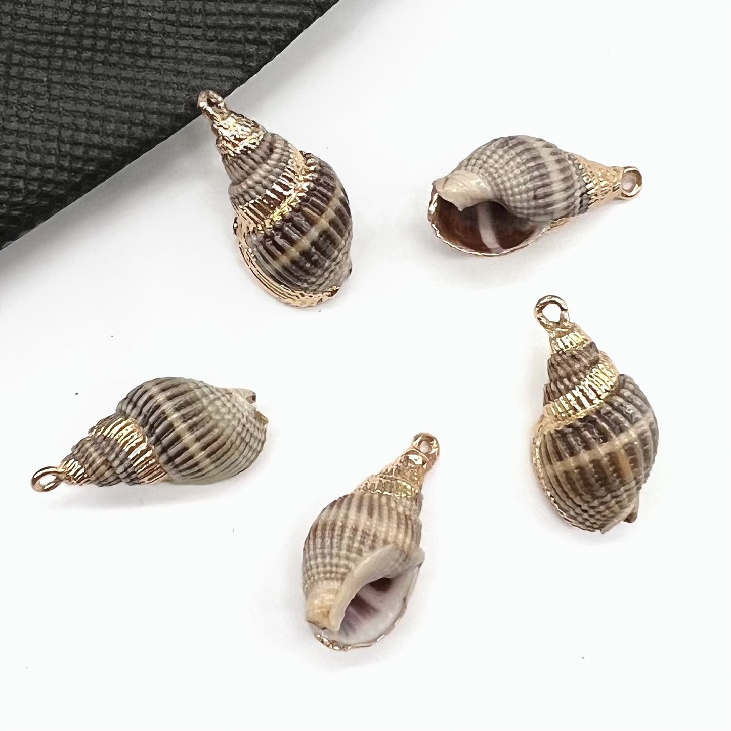 X2293 Natural sea shell with gold-gilded edges pendant for DIY handmade bracelet, necklace, earrings or other decorative accessories. Material: Natural sea shell