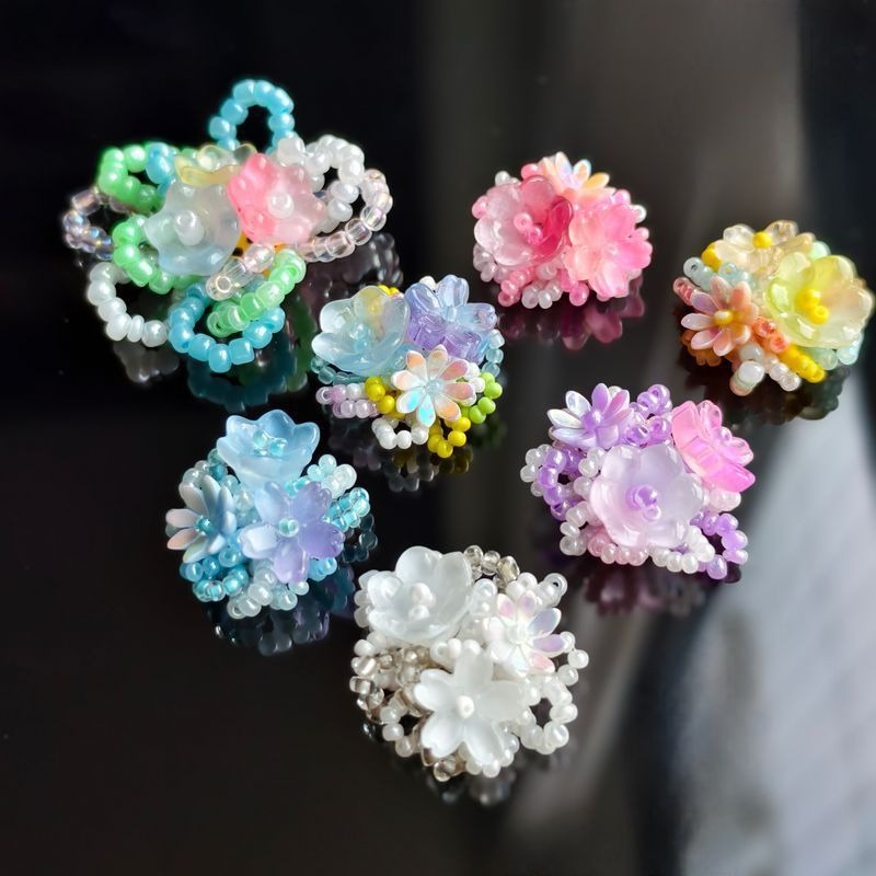 SP238 Handmade Woven Miyuki Bead Hydrangea Flower Charms, DIY Jewelry Making Supplies for Bracelets, Earrings, Necklaces & Hair Accessories