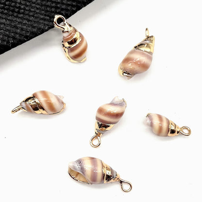 X2293 Natural sea shell with gold-gilded edges pendant for DIY handmade bracelet, necklace, earrings or other decorative accessories. Material: Natural sea shell