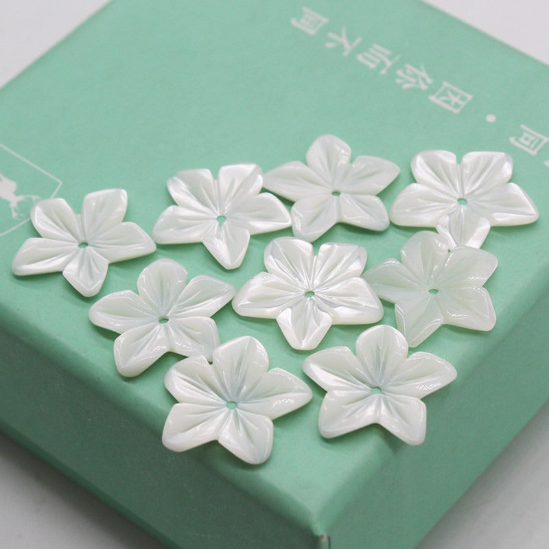 X2426 15/18/20mm mother-of-pearl powder shell five-petal cherry blossom DIY handmade bracelet, necklace, hairpin, hair accessory, clothing accessory, jewelry component material