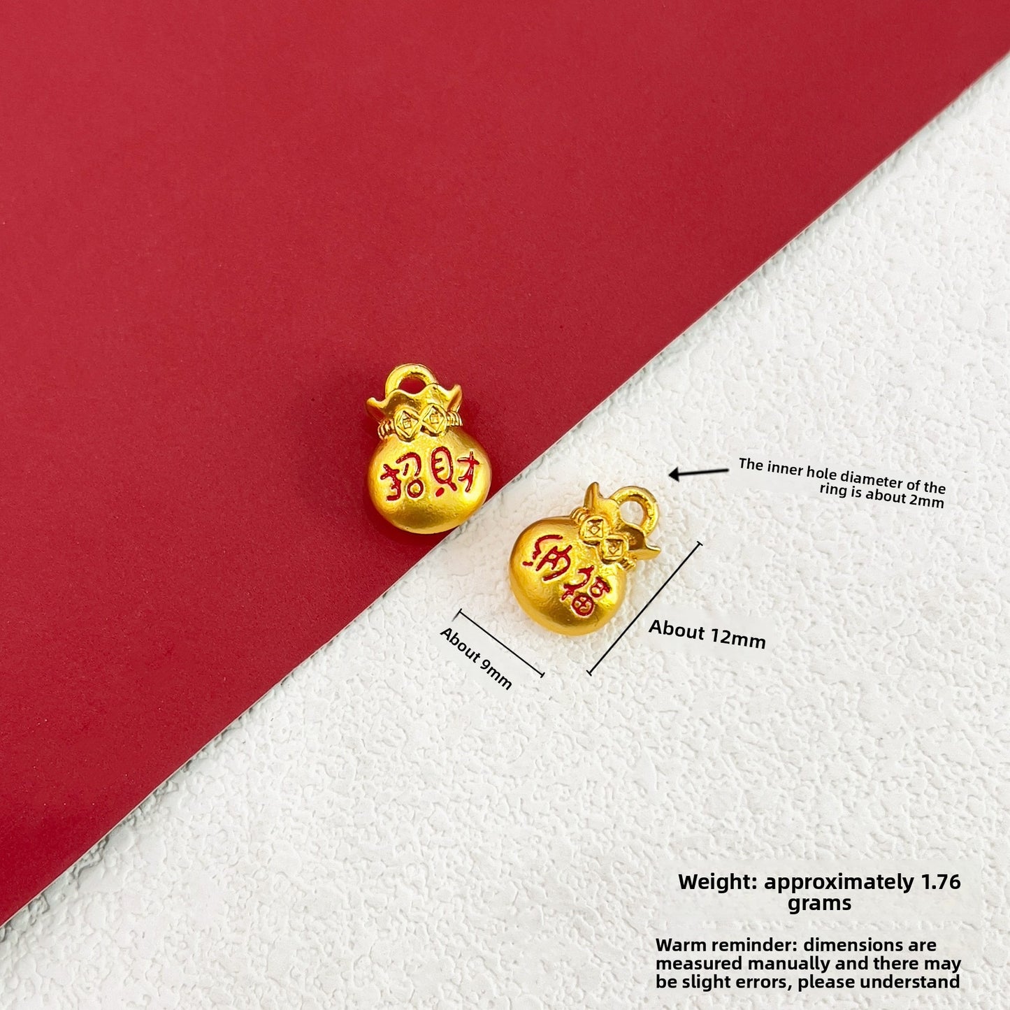 X2299 Copper Alloy Matte Gold Plated Charms, Auspicious Cloud, Fortune Bag & Guardian Lion Shapes, Straight Hole Pendants for DIY Bracelet Necklace Beading Accessories