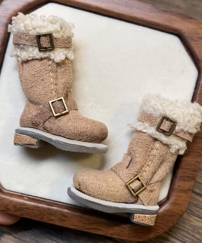 BJD622 30 Days Pre‑order The inner diameter of the foot is Mini Suede Distressed Snow Boots Clay Shoes for OB22 OB24 BJD Blythe Azone Dolls, Handmade Patchwork Fabric, Wearable & Removable, Multiple Colors, Custom Orders Available, Worldwide Shipping