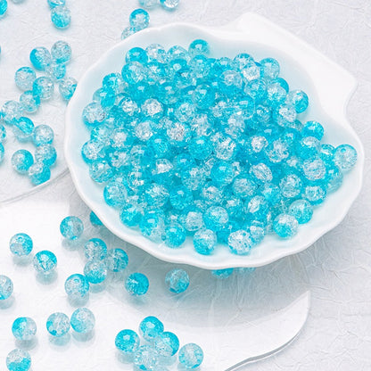 TK188 20Pcs Blue Tone Round Glass Beads(6/7/8/10mm Light Dark Blue), Aesthetic Loose Beads for DIY Bracelets Necklaces Earrings Handmade Jewelry Craft Supplies | 1 Listing Contains 20 Beads, Photos Are For Display Only