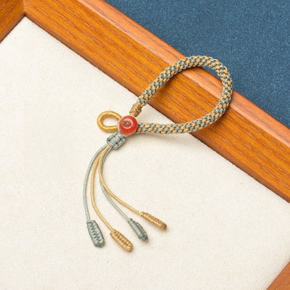 Hand‑Braided Corn Knot Semi‑Finished Cord, DIY Adjustable Keychain Cord, Car Hanging, Bag Charm, Wrist Lanyard for Hand‑Grip Ornaments